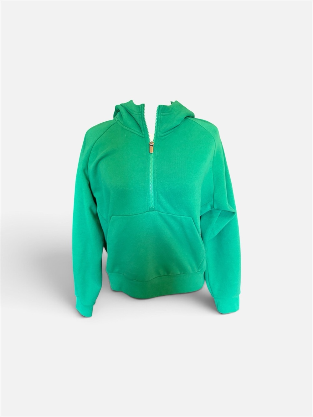Athleta easy fleece 1/2 zip Bright Green Hooded Sweatshirt. * note color*